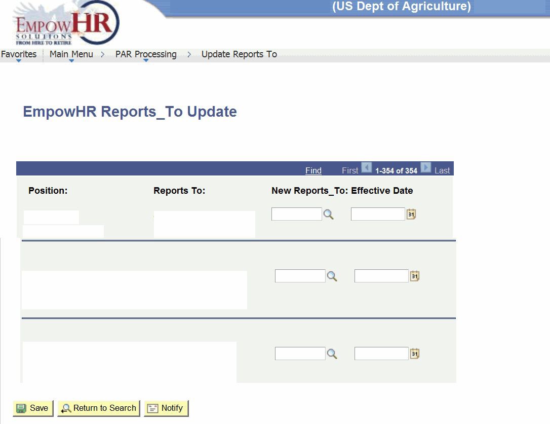 EmpowHR Reports_To Update Page